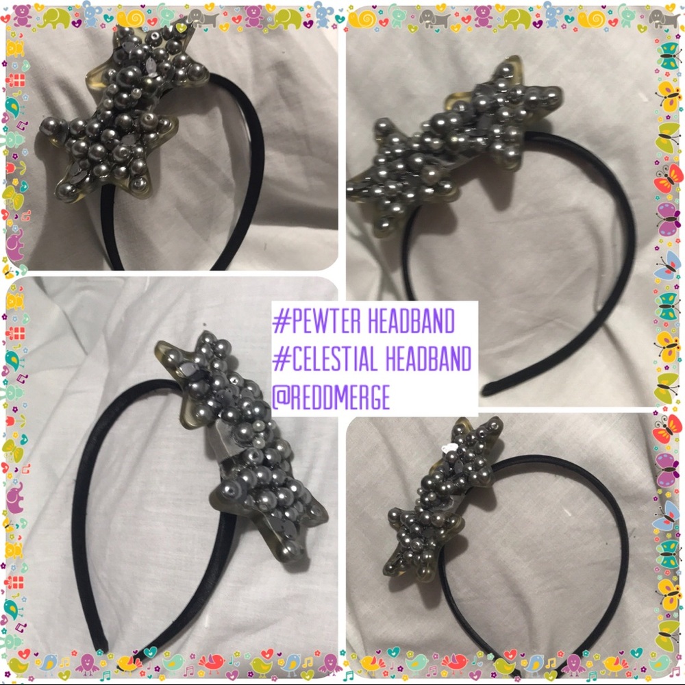 Pearl and Lucite💥Star headband  💥New 💥Pewter